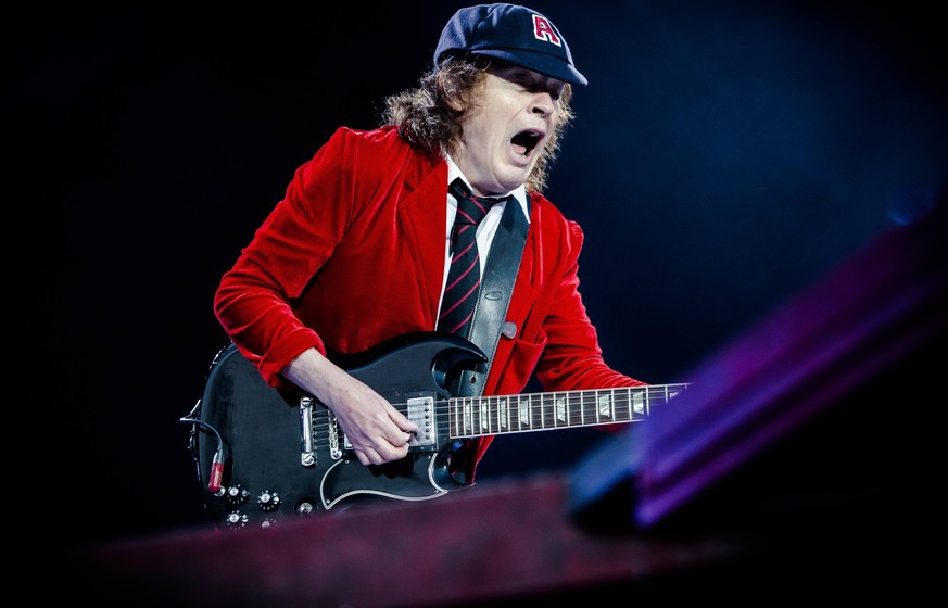 AC/DC The Australian rock band AC/DC performs a live concert at Ceres Park in Aarhus as part of the Rock or Bust World 2016 Tour. Here musician and guitarist Angus Young is seen live on stage. Denmark ...