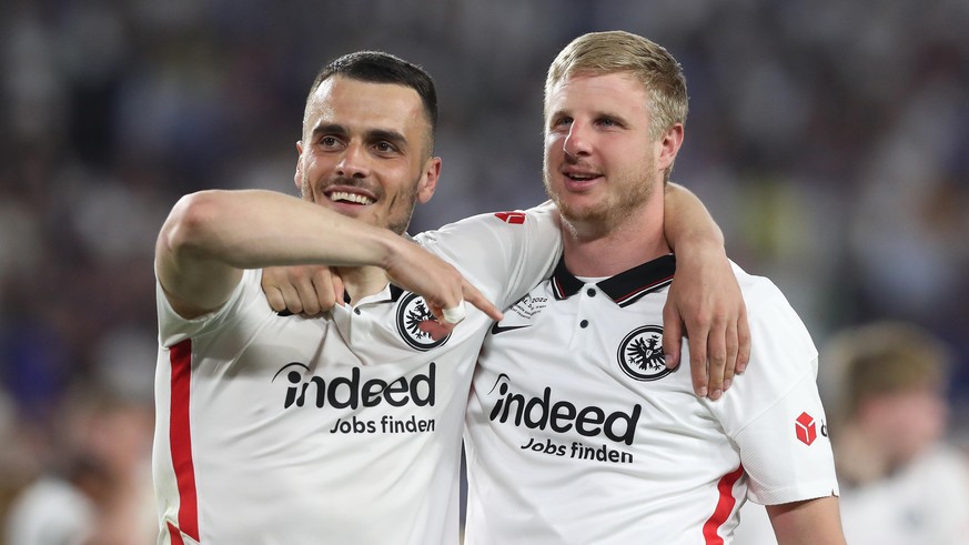 firo : 18.05.2022 Fu?ball, Fussball: UEFA Europa League, EL, Saison 2021/2022 Finale , Final , Endspiel Eintracht Frankfurt - Glasgow Rangers FC Frankfurt ist EUROPAPOKALSIEGER, Sieger Europa League J ...