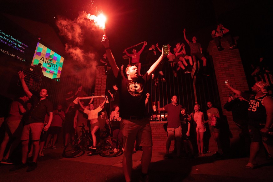 Football - 2019 / 2020 Premier League - Chelsea vs Manchester City Liverpool fans take the streets in expectation of a first-ever Premier League title - and first English title for 30 years - with Man ...