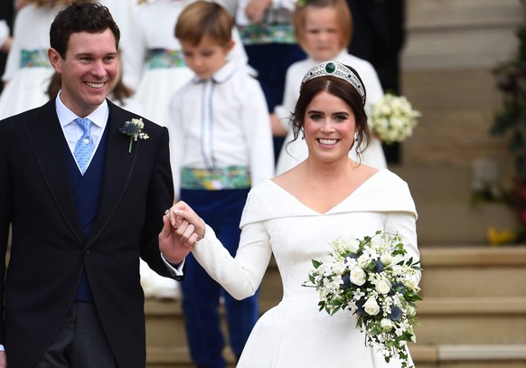 . 12/10/2018. Windsor, United Kingdom. Princess Eugenie and Jack Brooksbank wedding at Windsor Castle, United Kingdom. PUBLICATIONxINxGERxSUIxAUTxHUNxONLY xi-Imagesx/xPoolx IIM-18631-0368