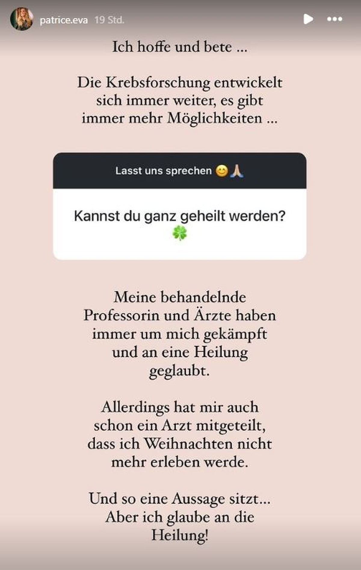 Ein Arzt glaubt nicht, dass sie Weihnachten noch erleben werde.