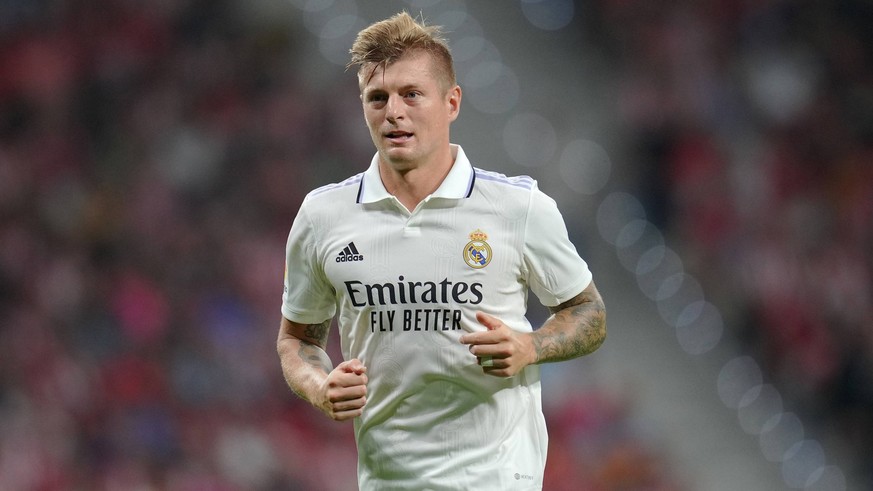 ESP: Atletico de Madrid-Real Madrid CF. La Liga Santander. Date 6 Toni Kroos of Real Madrid during the La Liga match between Atletico de Madrid and Real Madrid CF played at Civitas Metropolitano Stadi ...