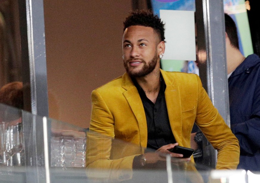 FILE PHOTO: Soccer Football - Copa America Brazil 2019 - Semi Final - Brazil v Argentina - Mineirao Stadium, Belo Horizonte, Brazil - July 2, 2019 Brazil&#039;s Neymar in the stands before the match R ...