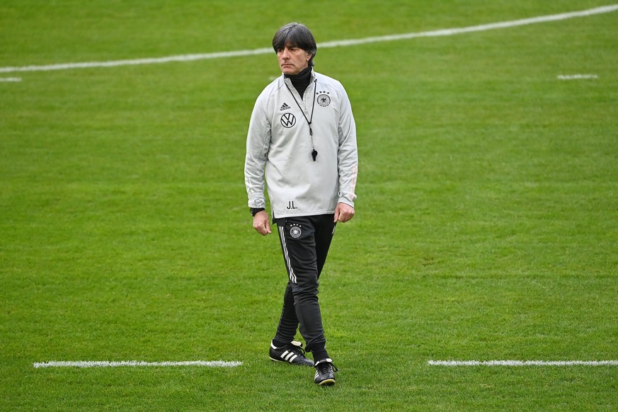 Bundestrainer Joachim Jogi Loew. GES/ Fussball/ DFB-Training Duesseldorf, Die Mannschaft, 23.03.2021 Football / Soccer: Training, practice German national team, Dusseldorf, March 23, 2021