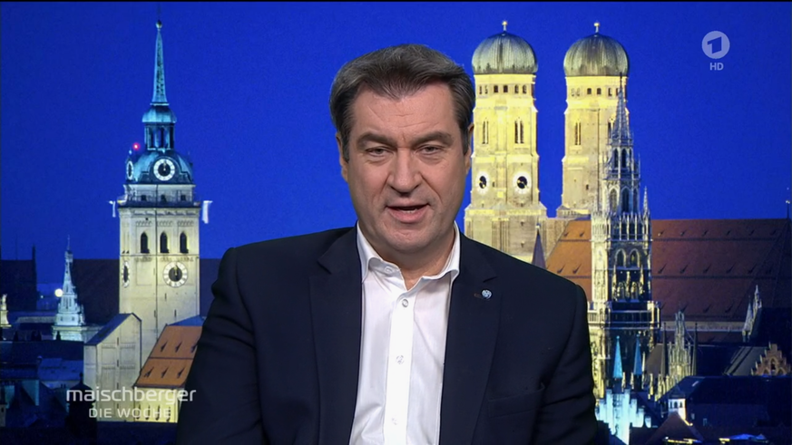 Bayerns Ministerpräsident Markus Söder war am Mittwochabend bei "Maischberger" zugeschaltet.