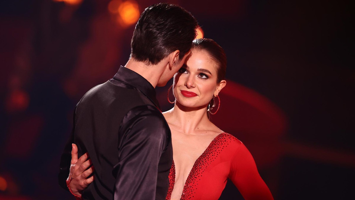 COLOGNE, GERMANY - MARCH 12: Lola Weippert and Christian Polanc perform on stage during the 2nd show of the 14th season of the television competition &quot;Let&#039;s Dance&quot; on March 12, 2021 in  ...