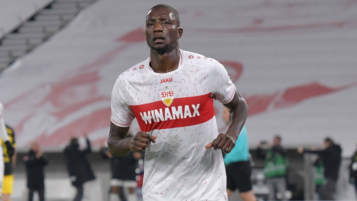 11.11.2023, xblx, Fussball 1.Bundesliga, VfB Stuttgart - Borussia Dortmund emspor, v.l. Serhou Guirassy VfB Stuttgart , Goal scored, Tor zum 2:1, celebrate the goal, Torjubel , Jubel, jubeln, jubelt,  ...