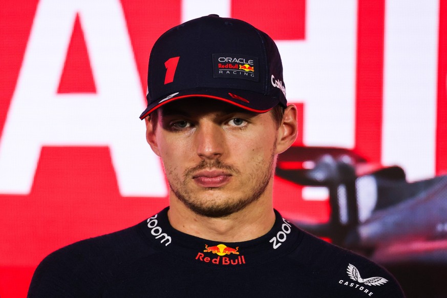 F1 Bahrain Grand Prix 2023 Max Verstappen of Red Bull Racing attends a press conference, PK, Pressekonferenz after F1 Bahrain Grand Prix of 2023 Formula One World Championship, WM, Weltmeisterschaft a ...