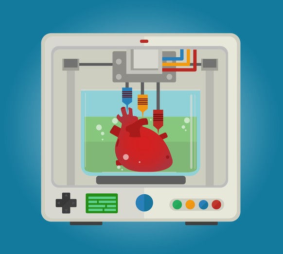 3D printer to print three-dimensional models for the internal organs. Printing heart transplant