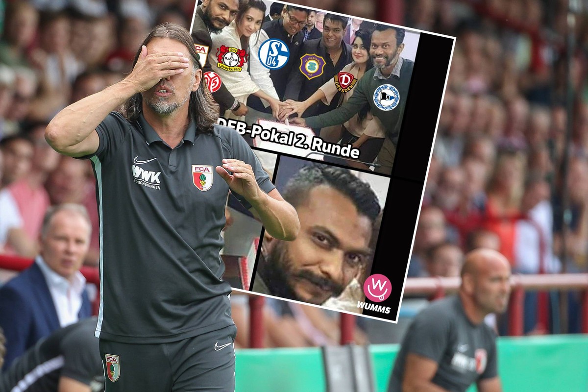 Fußball - DFB Pokal - SC Verl - FC Augsburg am 10.08.2019 in der Sportclub Arena in Verl Trainer Martin Schmidt (Augsburg) hält sich die Hände vor das Gesicht *** Football DFB Cup SC Verl FC Augsburg ...