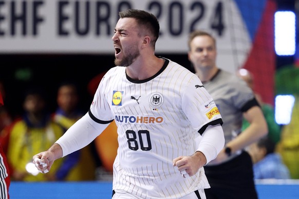 Kohlbacher Jannik Germany Handball Team EM 2024 in Germania Partita del turno principale Germania - Ungheria Lanxess Arena a Colonia il 22 gennaio 2024 a Colonia *** Kohlbacher Jannik Germany Handball Team...