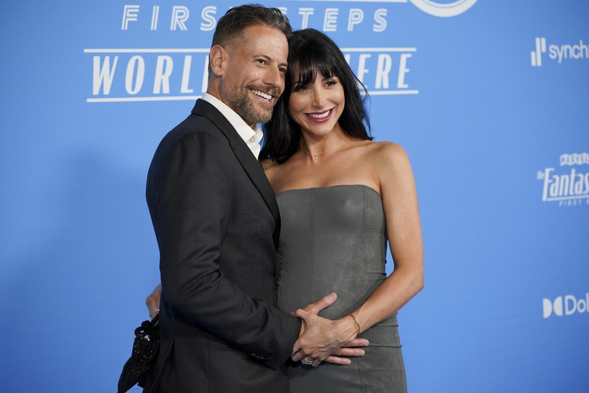 Ioan Gruffudd, left, and Bianca Wallace arrive at the premiere of &quot;The Fantastic Four: First Steps&quot; on Monday, July 21, 2025, at Dorothy Chandler Pavilion in Los Angeles. (Photo by Jordan St ...