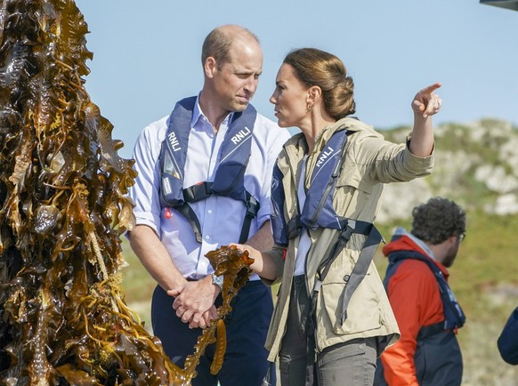 . 08/09/2023. St.Davids , United Kingdom. Prince William and Kate Middleton, the Prince and Princess of Wales, at a seaweed farm in St Davids, Wales, United Kingdom. . PUBLICATIONxINxGERxSUIxAUTxHUNxO ...