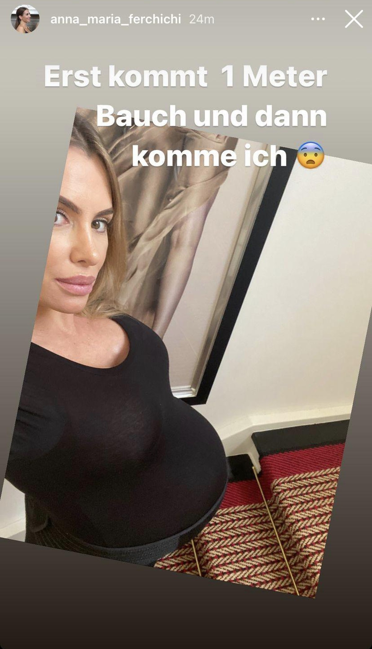 Anna-Maria Ferchichi zeigt, wie groß ihr Bauch jetzt ist.