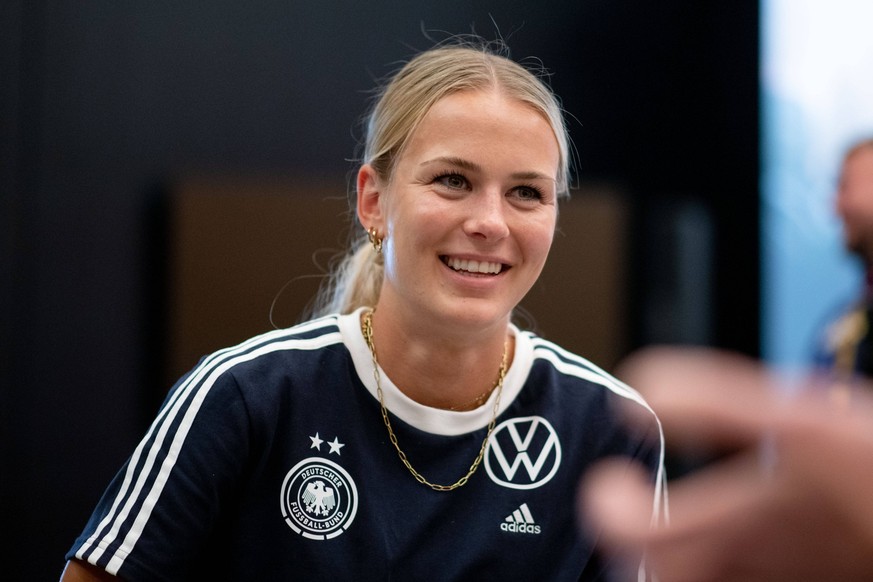 Merle Frohms Deutschland, 01, GER, DFB Fussball Frauen Nationalmannschaft, Media Day Adidas World of Sports Herzogenaurach, Spielzeit 2022/2023, 26.06.2023 GER, DFB Fussball Frauen Nationalmannschaft, ...