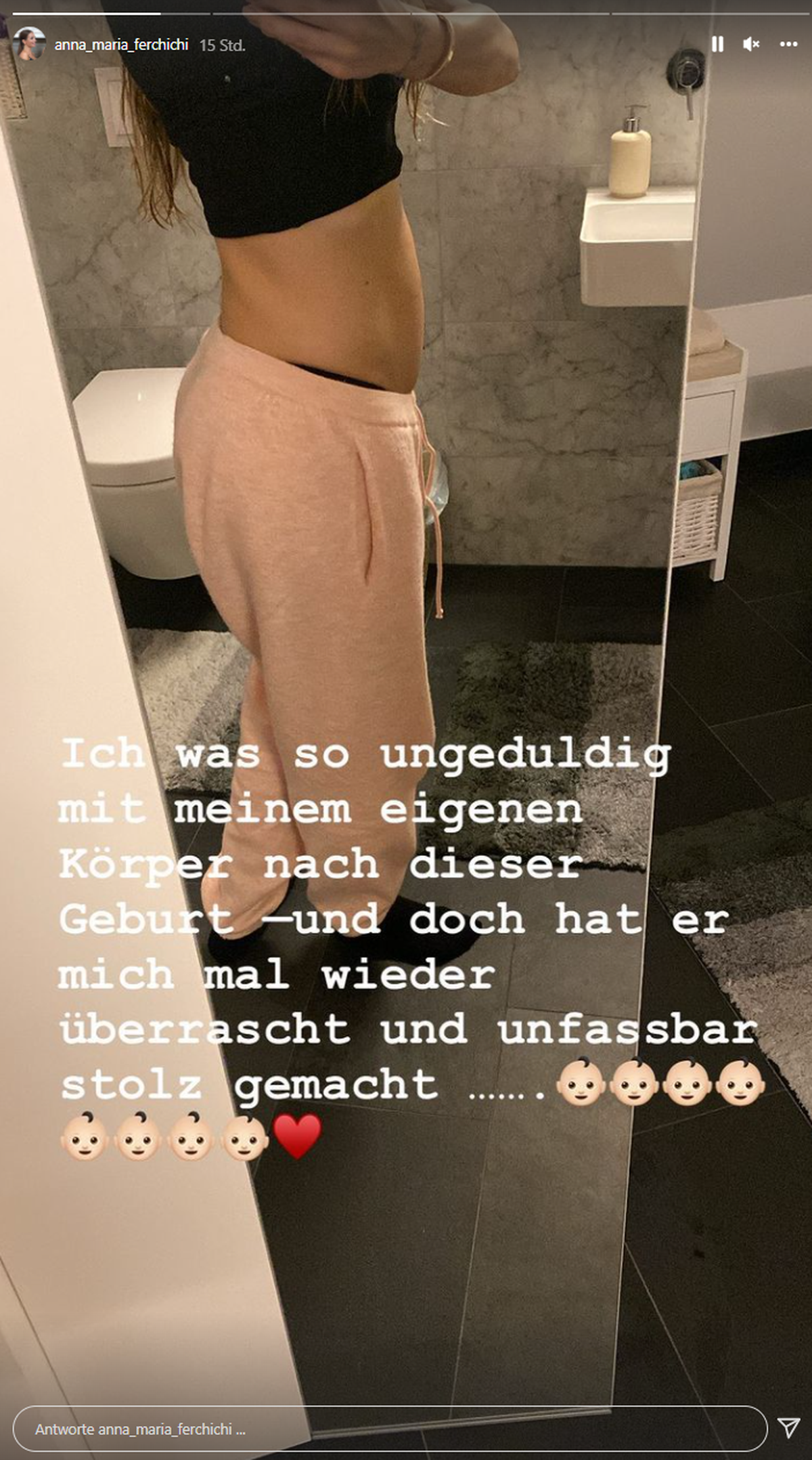 Anna-Maria Ferchichi zeigt stolz ihren After-Baby-Body.