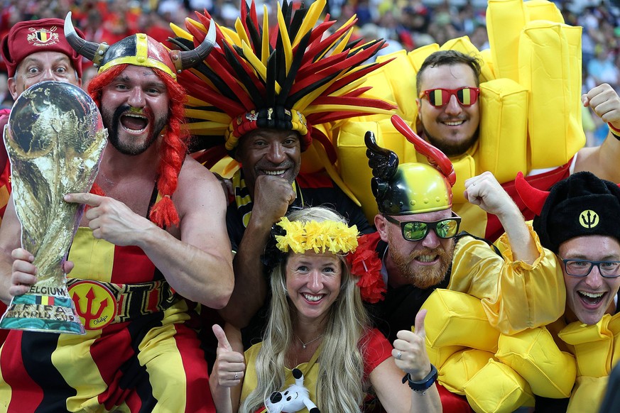 Brazil v Belgium 2018 FIFA World Cup WM Weltmeisterschaft Fussball Quarter-Final Belgium fans before the 2018 FIFA World Cup Quarter-Final match at Kazan Arena, Kazan PUBLICATIONxNOTxINxUK Copyright:  ...