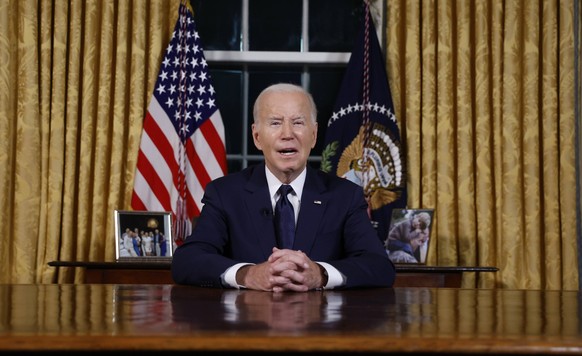 News Bilder des Tages President Joe Biden delivers a prime-time address to the nation about his approaches to the conflict between Israel and Hamas, humanitarian assistance in Gaza and continued suppo ...
