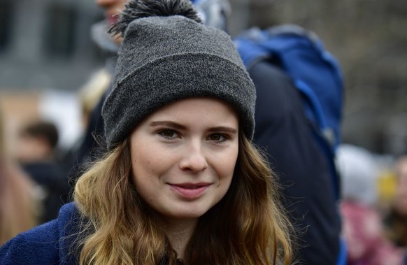 German climate activist Luisa Marie Neubauer, is pictured during a &quot;Fridays for Future&quot; demonstration for a better climate policy in Berlin on March 29, 2019. - Since December last year, tee ...