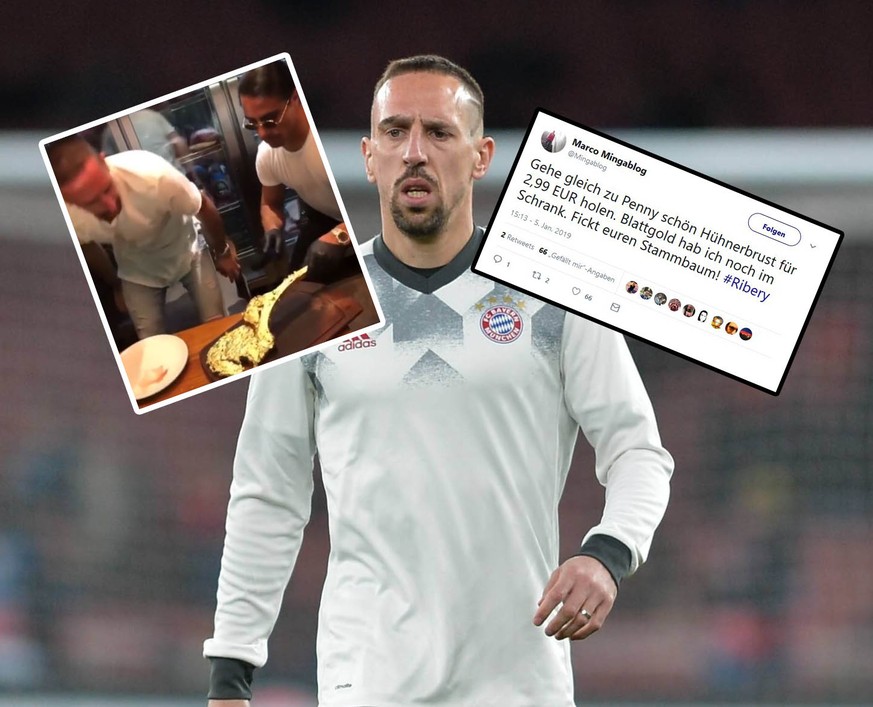 Franck Ribéry of Bayern Munich warms up during the UEFA Champions League Round of 16 Game 2 match between Arsenal and Bayern Munich at the Emirates Stadium, London, England on 7 March 2017. PUBLICATIO ...