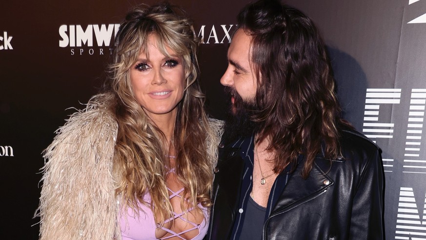 LOS ANGELES, CALIFORNIA - FEBRUARY 12: Heidi Klum and Tom Kaulitz attend Maxim Electric Nights presented by DIRECTV at City Market on February 12, 2022 in Los Angeles, California. (Photo by David Livi ...