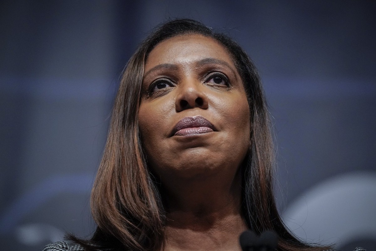 FILE - New York State Attorney General Letitia James speaks during the New York State Democratic Convention on Feb. 17, 2022, in New York. (AP Photo/Seth Wenig, File)