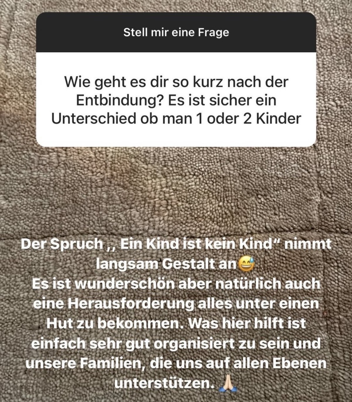 Auf Instagram gibt Lena Gercke ihren Fans Antworten auf private Fragen.