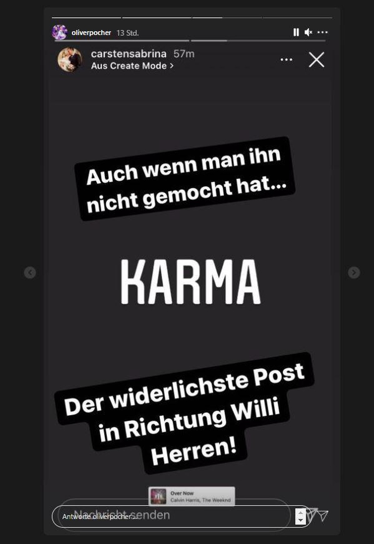 Für Oliver Pocher war der Bezug dieses Instagram-Posts eindeutig.