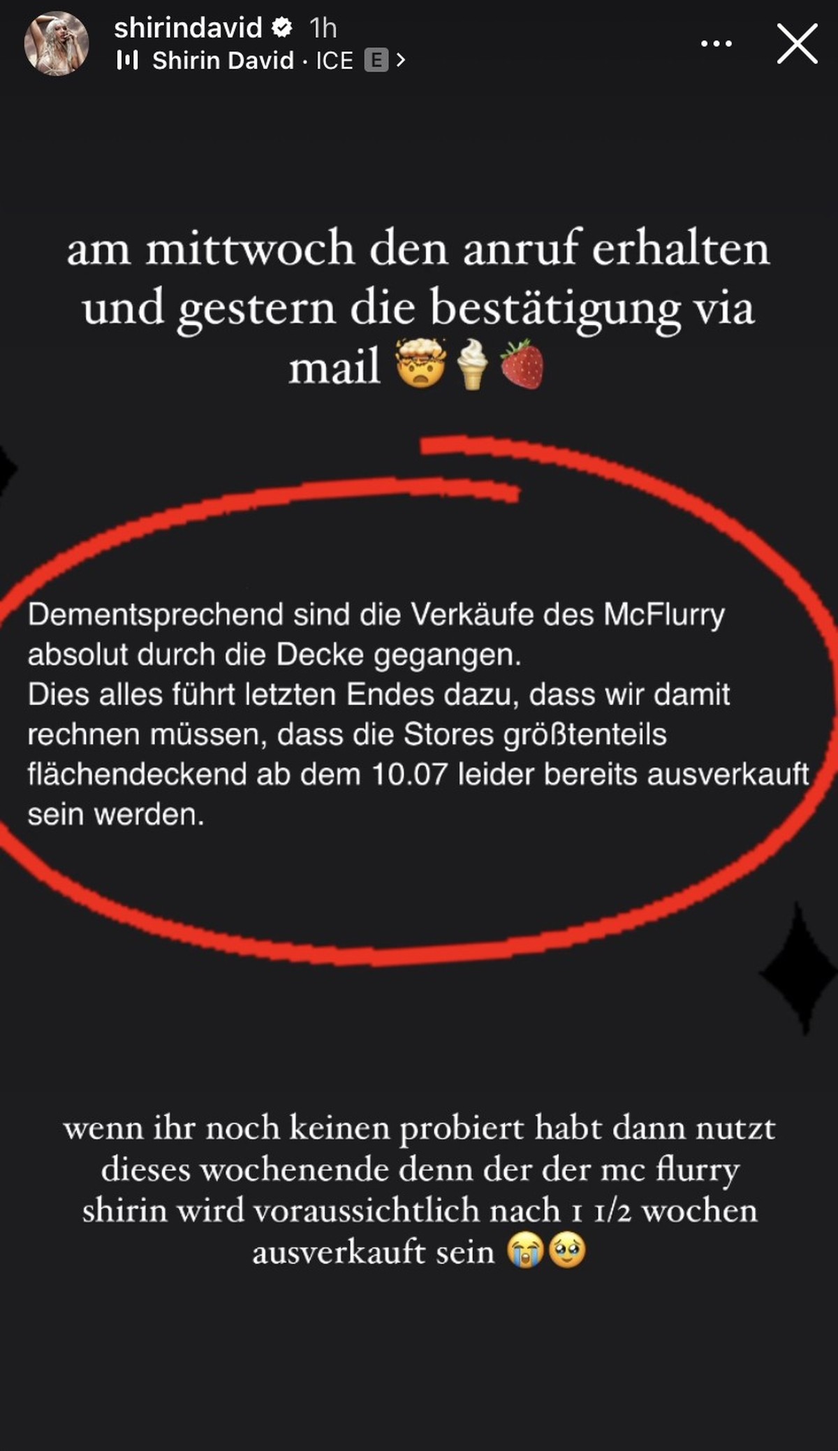 Shirin David teilte mit, dass ihr Produkt wohl schon bald ausverkauft sein wird.