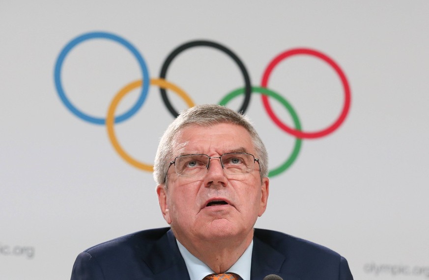 Sport Bilder des Tages (190627) -- LAUSANNE, June 27, 2019 -- IOC President Thomas Bach answers questions during the press conference, PK, Pressekonferenz after the 134th session of the International  ...