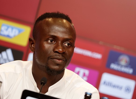 22.06.2022, Praesentation von Sadio Man, Allianz Arena Muenchen, Fussball, im Bild: Sadio Mane FC Bayern *** 22 06 2022, presentation of Sadio Man, Allianz Arena Munich, football, sports, in the pictu ...