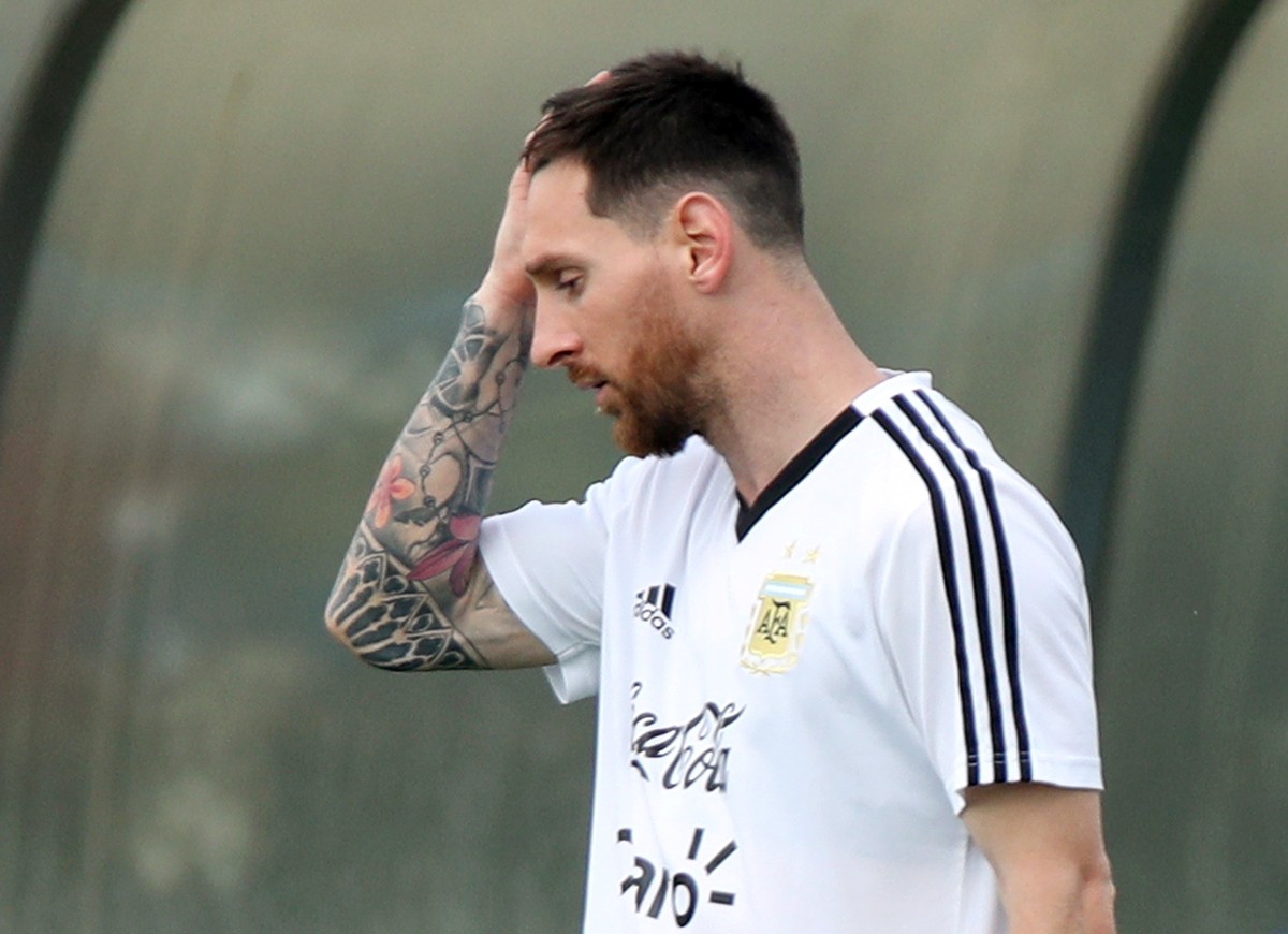 Soccer Football - FIFA World Cup - Argentina Training - Ciutat Esportiva Joan Gamper, Barcelona, Spain - June 6, 2018 Argentina&#039;s Lionel Messi during training REUTERS/Albert Gea
