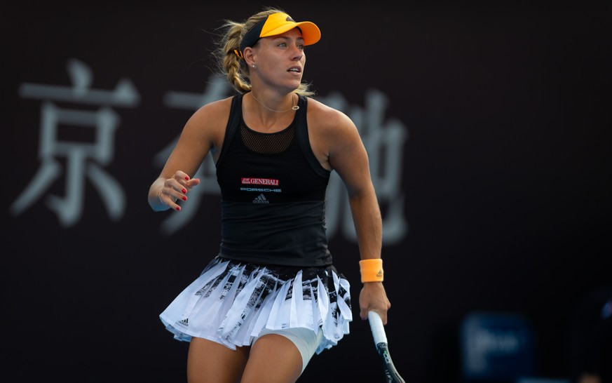 October 1, 2019, Beijing, CHINA: Angelique Kerber of Germany in action during her second-round match at the 2019 China Open Premier Mandatory tennis tournament against Polona Hercog of Slovenia 2019 C ...