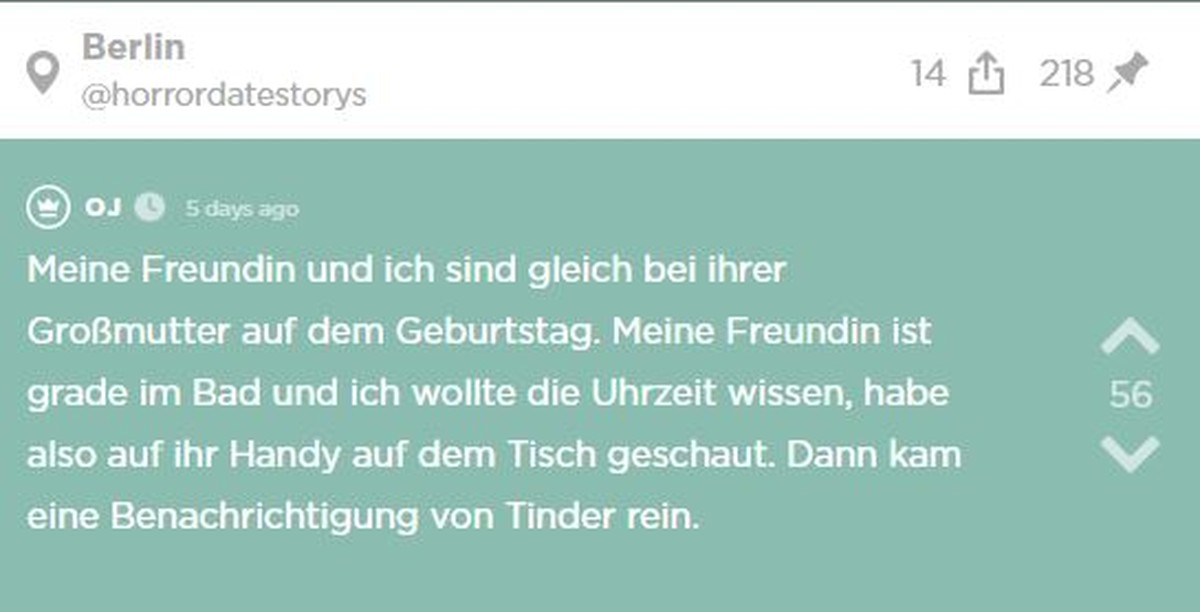 Obacht! Es folgt eine absurde Geschichte aus dem Beziehungsalltag eines Paares, das zwei Monate zusammen ist.

Es beginnt schon schrecklich: &quot;Schatz, ich habe ganz vergessen, mich bei Tinder abzu ...