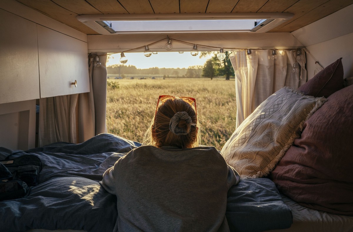Woman relaxing in a luxurious furnished