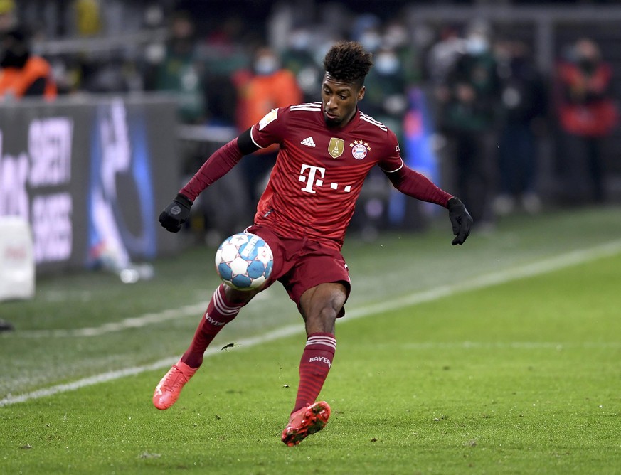 Fussball 1. Bundesliga Saison 2021/2022 14. Spieltag Borussia Dortmund - FC Bayern Muenchen 04.12.2021 Kingsley Coman FC Bayern Muenchen *** Football 1 Bundesliga Season 2021 2022 14 Matchday Borussia ...