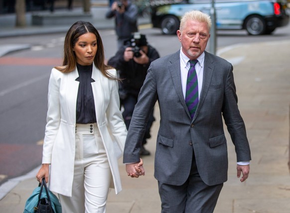 Entertainment Themen der Woche KW17 April 29, 2022, London, England, United Kingdom: Former German tennis star BORIS BECKER with his partner LILIAN DE CARVALHO MONTEIRO arrives at Southwark Crown Cour ...