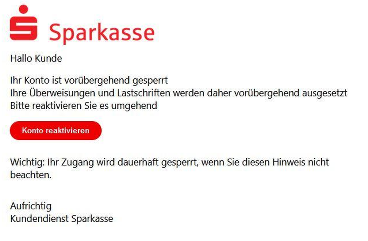 Wer eine solche Mail erhalten hat, sollte nun vorsichtig sein.