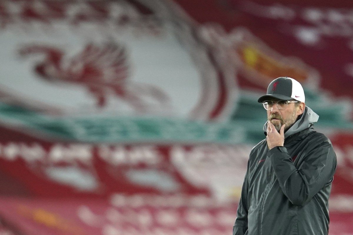 Liverpool&#039;s manager Jurgen Klopp prior the start of the Champions League group D soccer match between Liverpool and Ajax at Anfield stadium in Liverpool, England, Tuesday, Dec. 1, 2020. (AP Photo ...