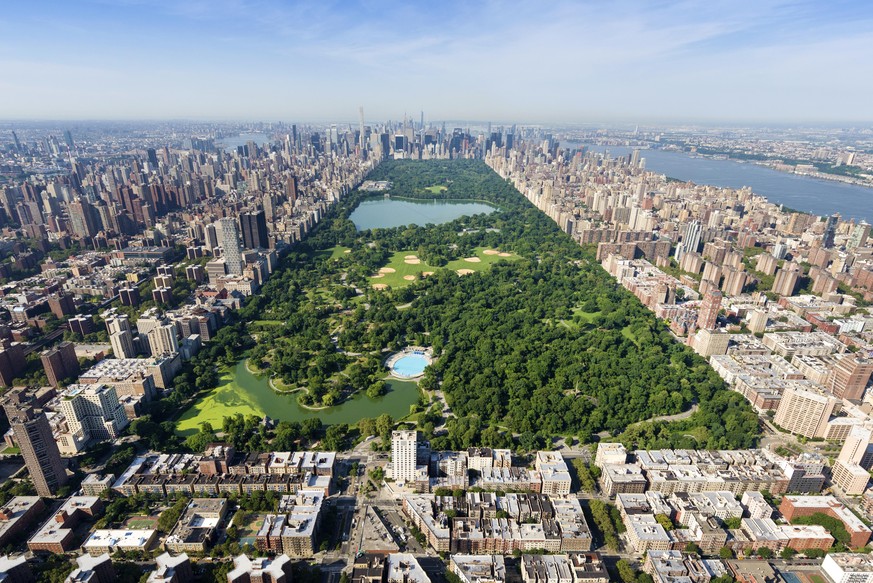 Aerial shot of Central Park, Manhattan, New York.