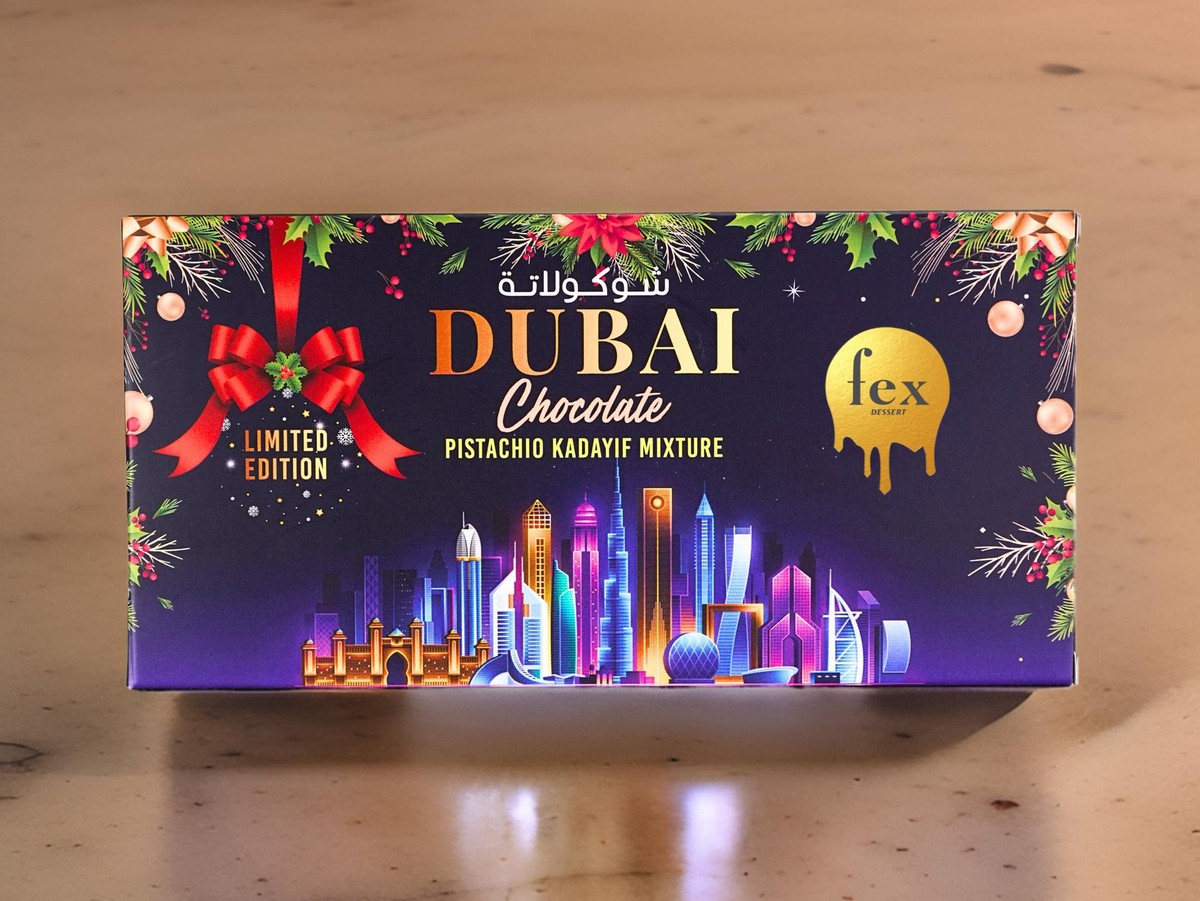 Limitierte Weihnachtsauflage der originalen FEX Dubaischokolade / Weiterer Text über ots und www.presseportal.de/nr/177794 / Die Verwendung dieses Bildes für redaktionelle Zwecke ist unter Beachtung a ...