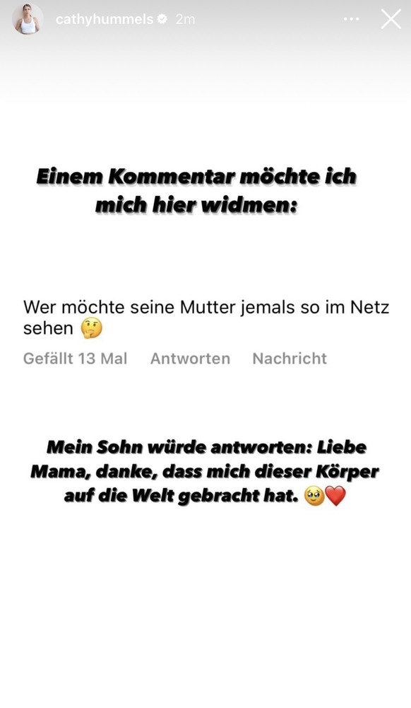 Auf einen Kommentar ging Cathy Hummels näher ein.