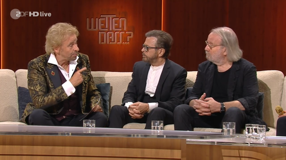 Gottschalk mit Björn Ulvaeus und Benny Andersson von Abba.