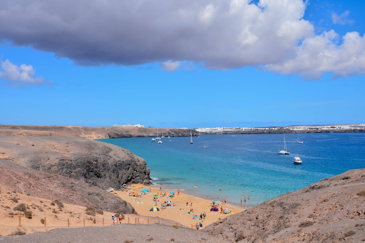 Landscape in Tropical Volcanic Canary Islands Spain Spanish View Landscape in Papagayo Playa Blanca Lanzarote Tropical Volcanic Canary Islands Spain Copyright: xZoonar.com/albertoxgiacomazzix 20867857