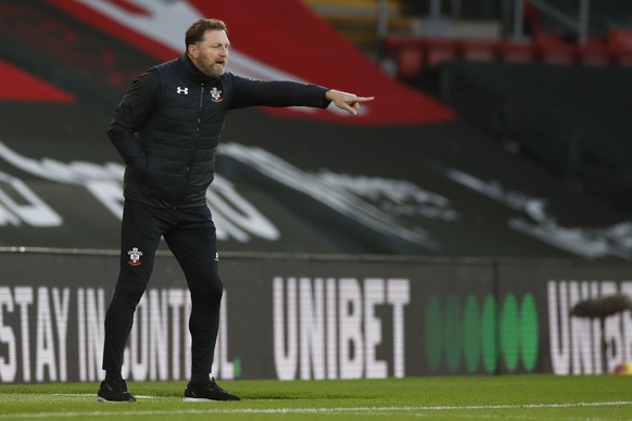 FILE - Southampton coach Ralph Hasenhuttl gestures during the English Premier League soccer match between Southampton and Manchester City at the St Mary&#039;s Stadium, in Southampton, Saturday, Dec.  ...
