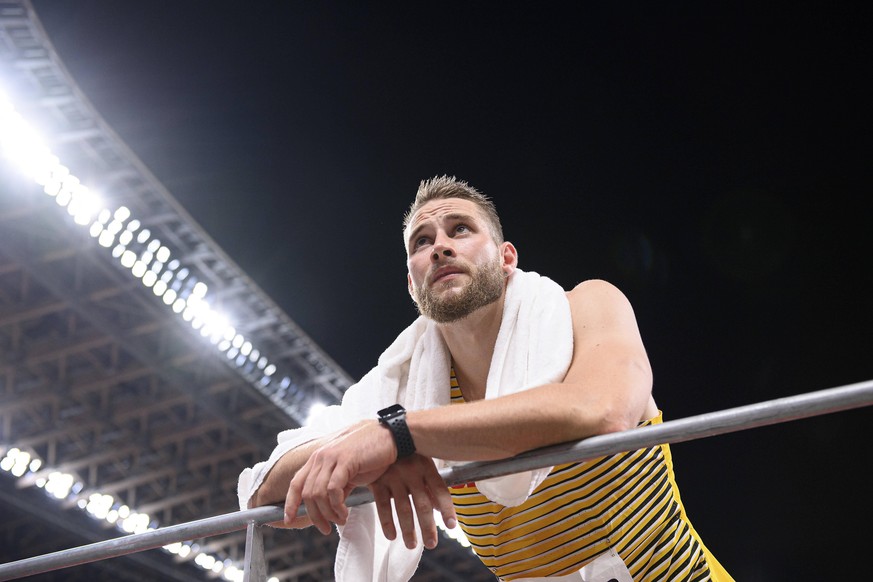 Johannes VETTER Deutschland/ 9.Platz enttaeuscht. Leichtathletik, Finale Speerwurf der Maenner, Men s Javelin Throw Final, am 07.08.2021 Olympische Sommerspiele 2020, vom 23.07. - 08.08.2021 in Tokio  ...