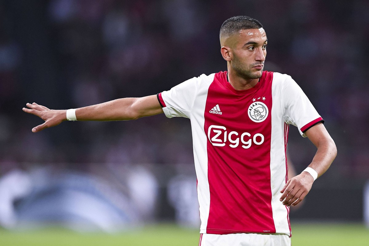 AMSTERDAM , 10-08-2019 , Johan Cruijff ArenA, season 2018 / 2019, Dutch Eredivisie , Ajax player Hakim Ziyech during the game Ajax - Emmen. Ajax - Emmen PUBLICATIONxNOTxINxNED x4084477x Copyright: