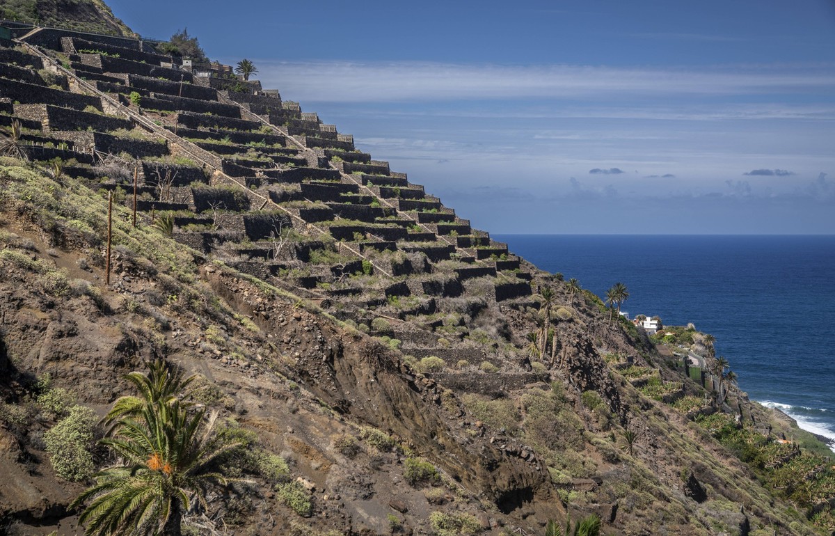 La Gomera: Terrassenfelder in Hermigua. - Die Gemeinde Hermigua im Nordosten von La Gomera Spanien lebt zum gro
