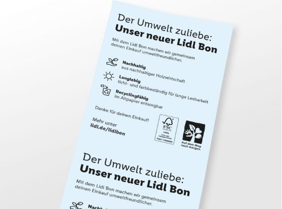 Das bläuliche Papier sei nachhaltig, langlebig und recyclingfähig.