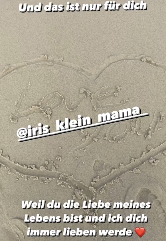 Peter Klein instagram Story screenshot Liebeserklärung iris klein